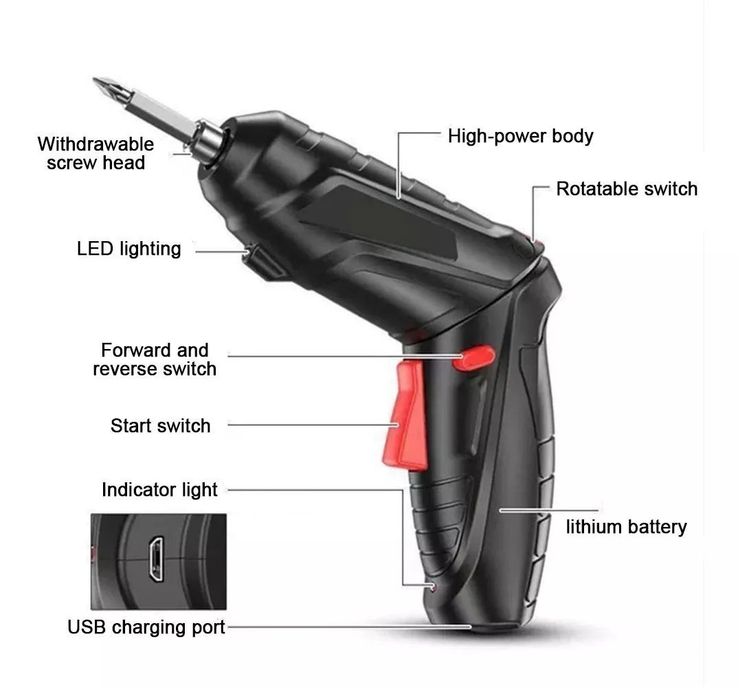 Kit Destornillador Eléctrico Inalámbrico 36V ⚡(Frete Gratis)